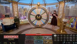 Lancement de la roue sur Monopoly Live
