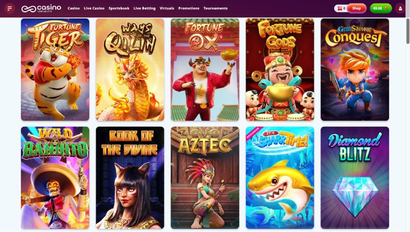 capture d'&eacute;cran jeux de casino infinity casino