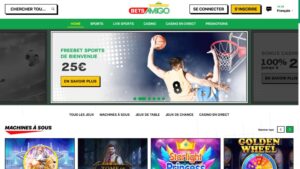 capture d'&eacute;cran page d'accueil betsamigo casino