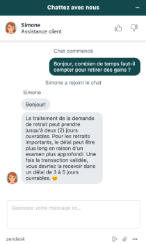 capture d'écran support client grandz casino