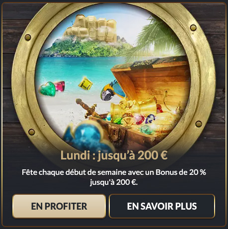 Les bonus du lundi sur Tortuga Casino
