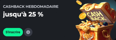 Interface cashback BetonRed montrant les détails des bonus