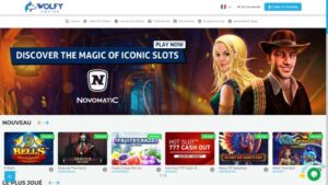 capture d'&eacute;cran page daccueil wolfy casino