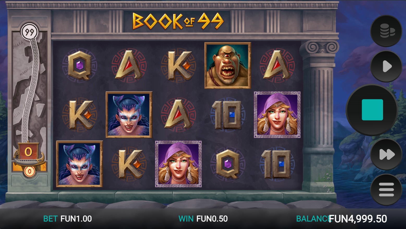 capture d'&eacute;cran slot book of 99