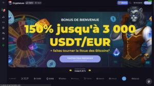 capture d'&eacute;cran page d'accueil cryptoleo casino