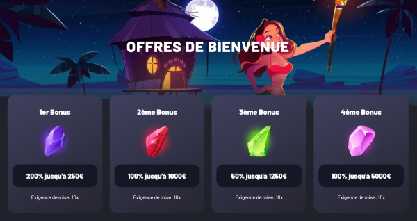 capture d'écran bonus de bienvenue seven casino