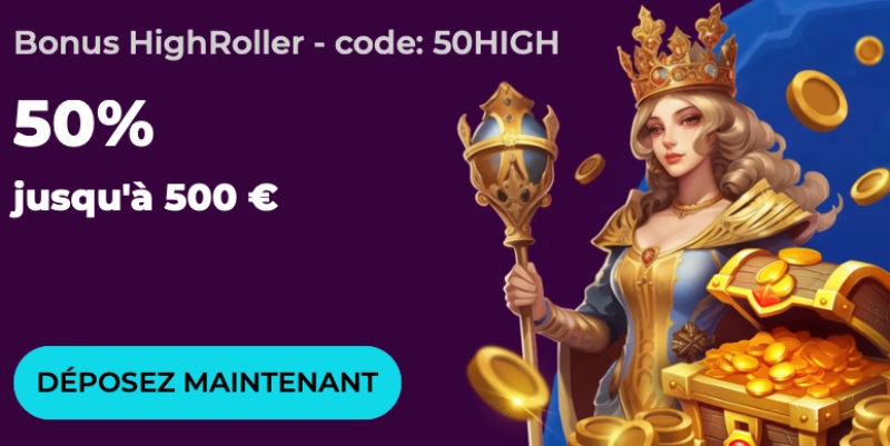 capture d'&eacute;cran bonus highroller bdmbet casino