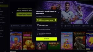 Capture d'&eacute;cran du choix du bonus sur Sportuna