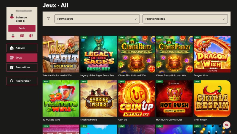 capture d'écran jeux de casino orient xpress casino
