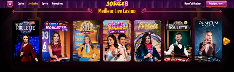 Live Casino sur Joker8
