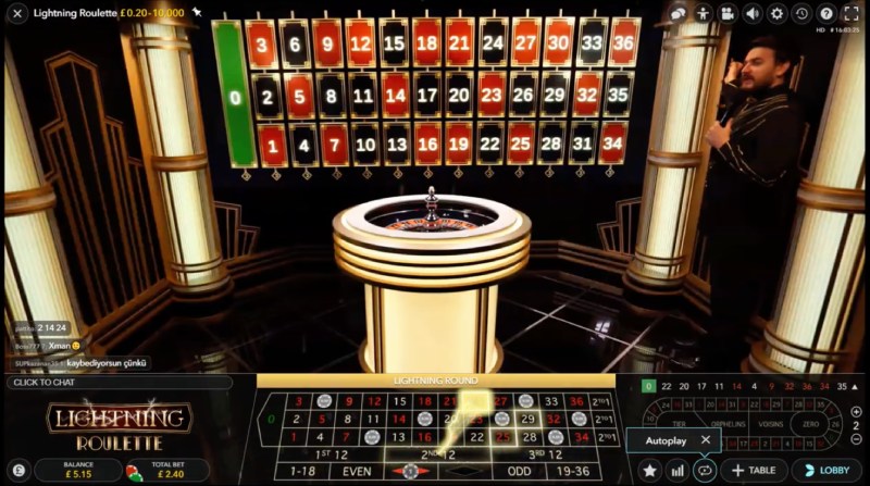 capture d'écran live casino lightning roulette