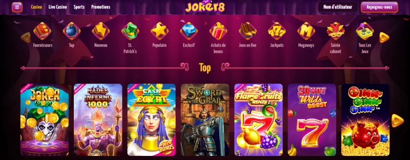 Machines à sous sur Joker8