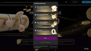 capture d'&eacute;cran slotsvil casino choix du bonus de bienvenue