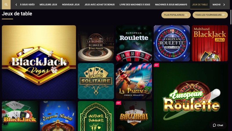 capture d'&eacute;cran slotsvil casino jeux de table
