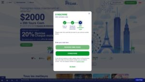 capture d'&eacute;cran validation numero de telephone bluvegas casino