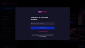capture d'&eacute;cran verification numero telephone rizz casino