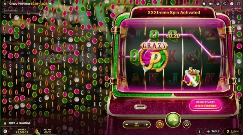 capture decran interface crazy pachinko