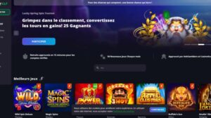capture d'&eacute;cran lucky elf casino page d'accueil