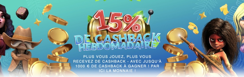capture d'&eacute;cran bonus cashback lucky treasure