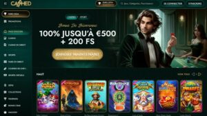 capture d'&eacute;cran cashed casino page daccueil