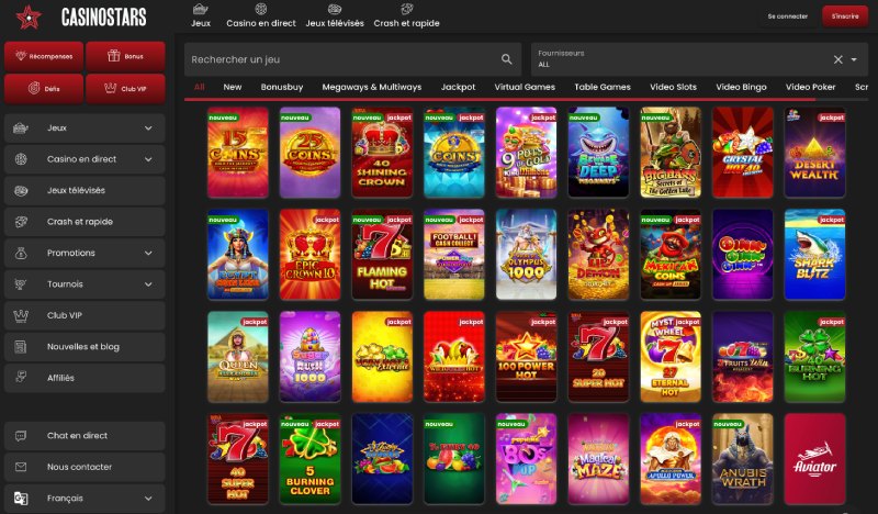 capture d'&eacute;cran casino stars jeux de casino
