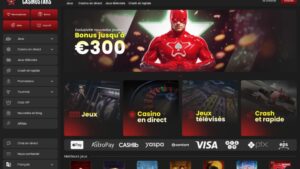 capture d'&eacute;cran casino stars page daccueil