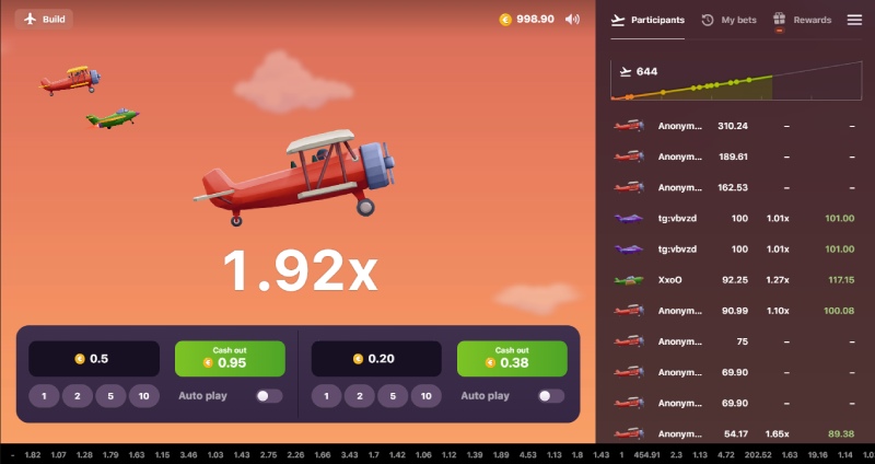 capture d'écran mini jeu aviatrix
