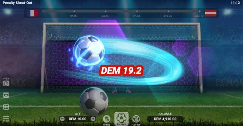 capture d'&eacute;cran penalty shoot out