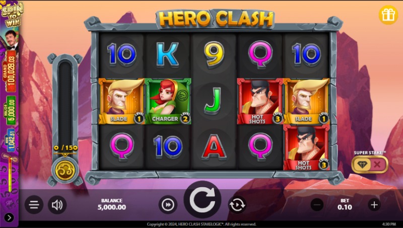 capture d'&eacute;cran slot hero clash