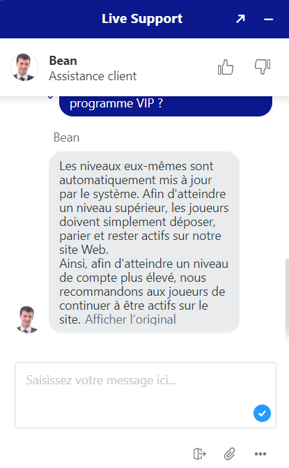 capture d'écran support client wonaco