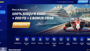 capture d'écran wonaco casino page d'accueil