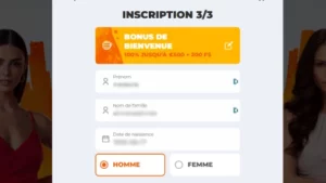 capture d'&eacute;cran 5e &eacute;tape de l'inscription sur Betriot