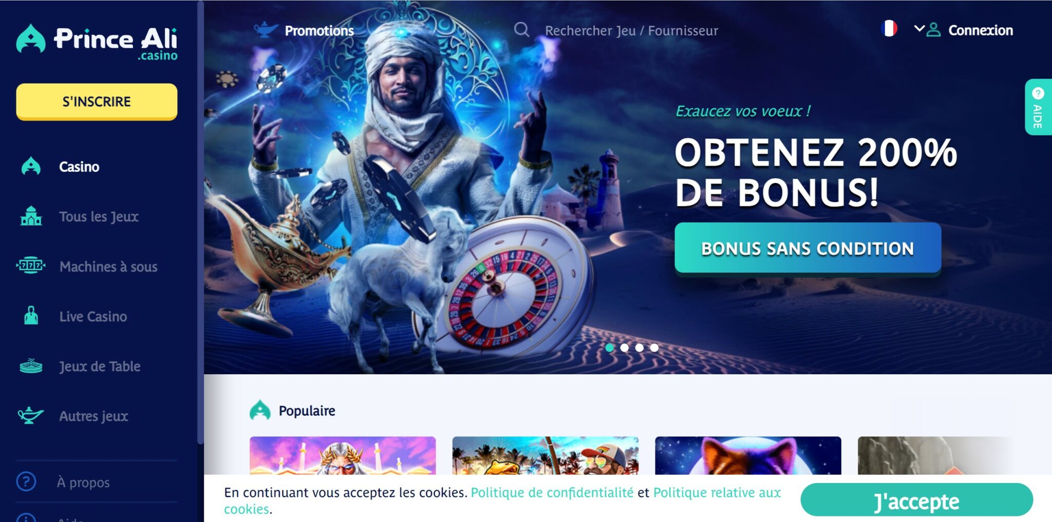 bonus sans wager prince ali casino
