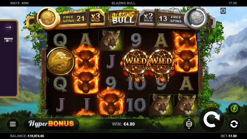 capture d'&eacute;cran slot blazing bull