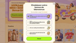 capture d'&eacute;cran vinyl casino choix du bonus