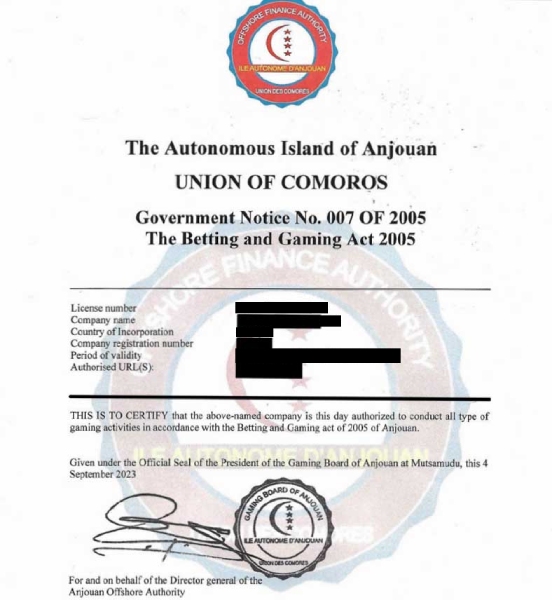 licence casino anjouan