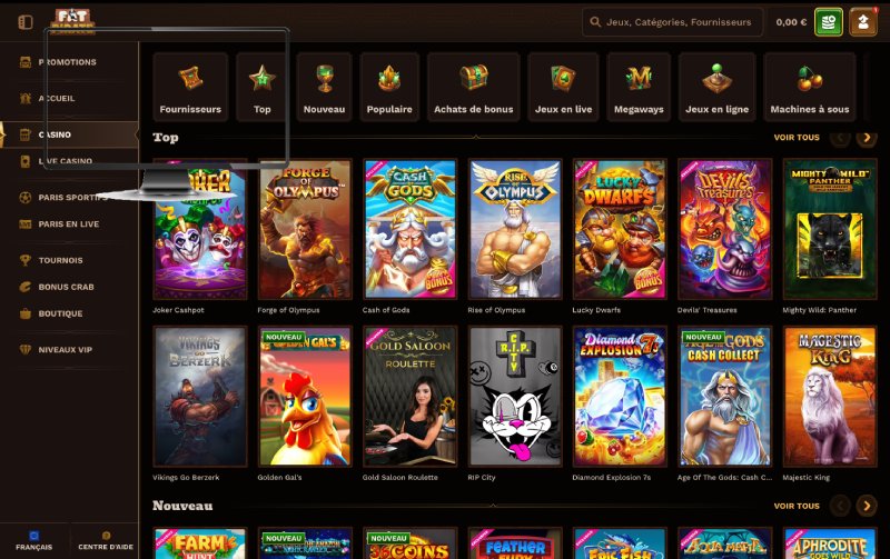 capture d'écran fatpirate casino jeux de casino