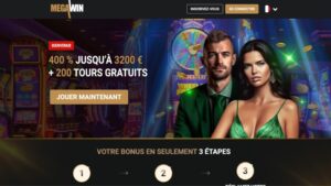 capture d'&eacute;cran megawin casino page d'accueil