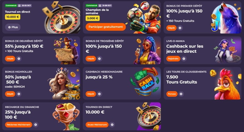 capture d'écran coolzino casino promotions