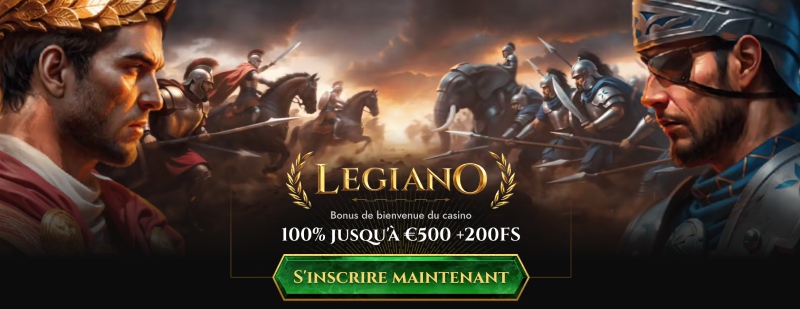 capture d'écran legiano casino bonus de bienvenue