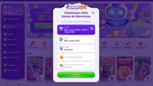 capture d'&eacute;cran robocat casino choix du bonus de bienvenue