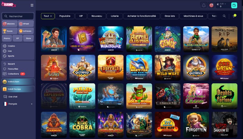 capture d'écran boomsbet casino machines a sous