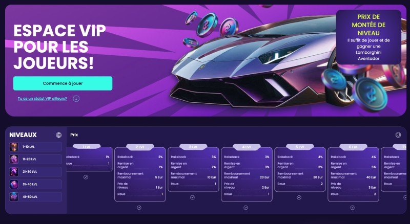 capture d'&eacute;cran boomsbet casino programme vip