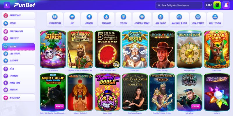 capture d'&eacute;cran funbet casino machines &agrave; sous