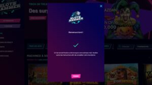 capture d'&eacute;cran slots hammer casino finalisation inscription