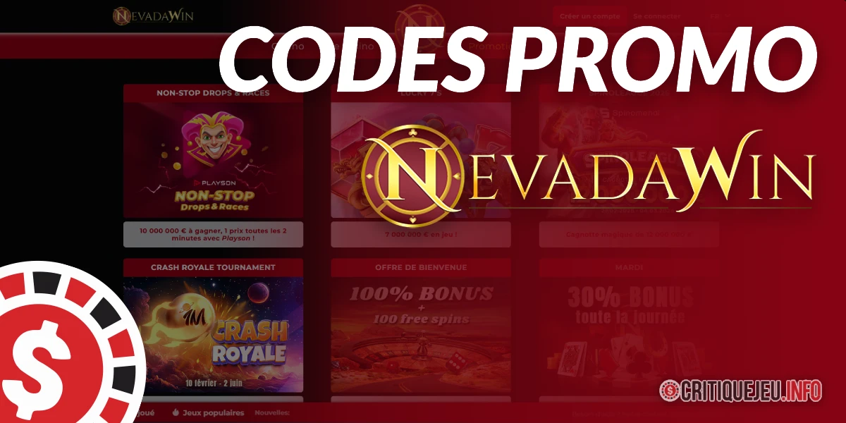 Codes Promo Nevada Win disponibles en Juin 2026