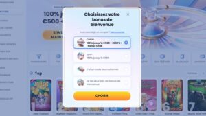 capture d'&eacute;cran casinolab choix du bonus de bienvenue