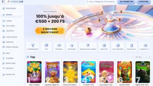 capture d'&eacute;cran casinolab page daccueil