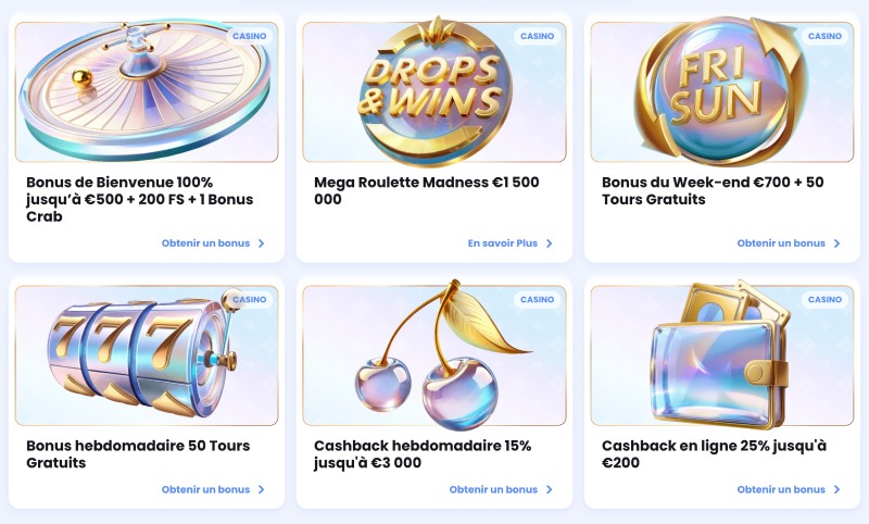 capture d'&eacute;cran casinolab promotions