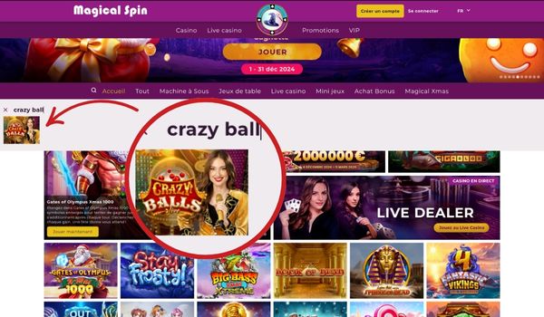 capture d'écran crazy balls recherche sur magical spin casino